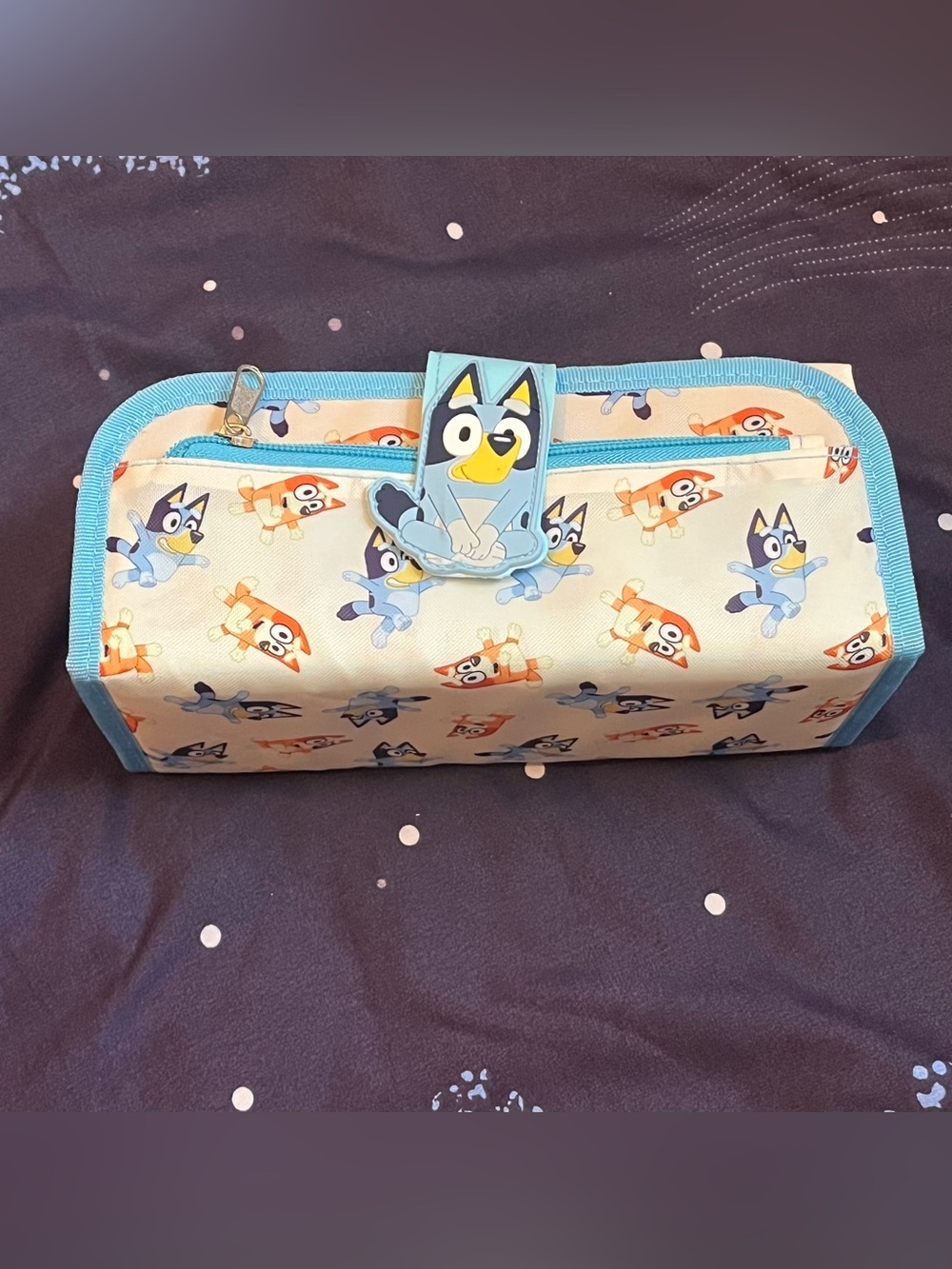 NWT Bluey clutch bag pencil case accessory holder double layer
